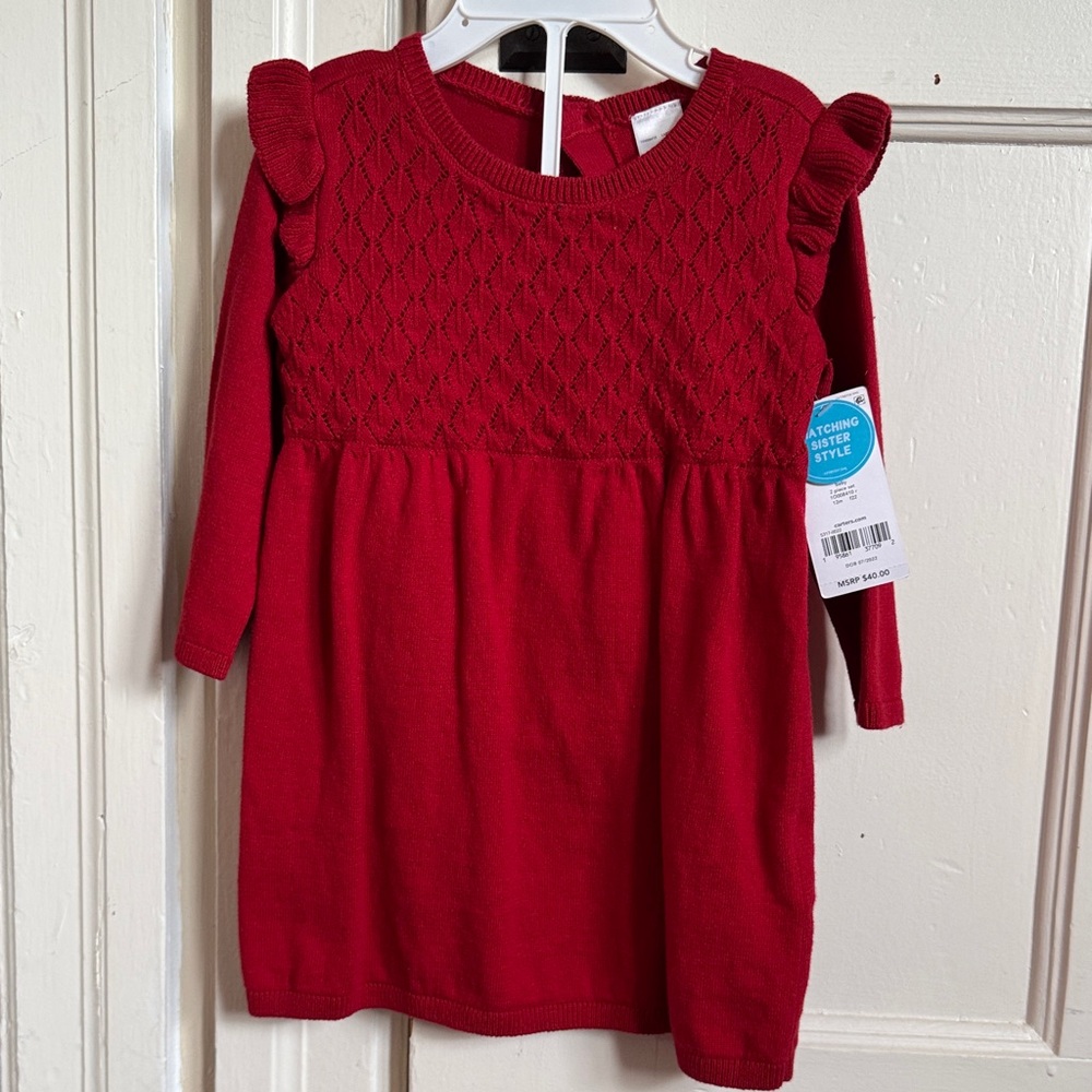 Carter's Red Textured Baby Dress